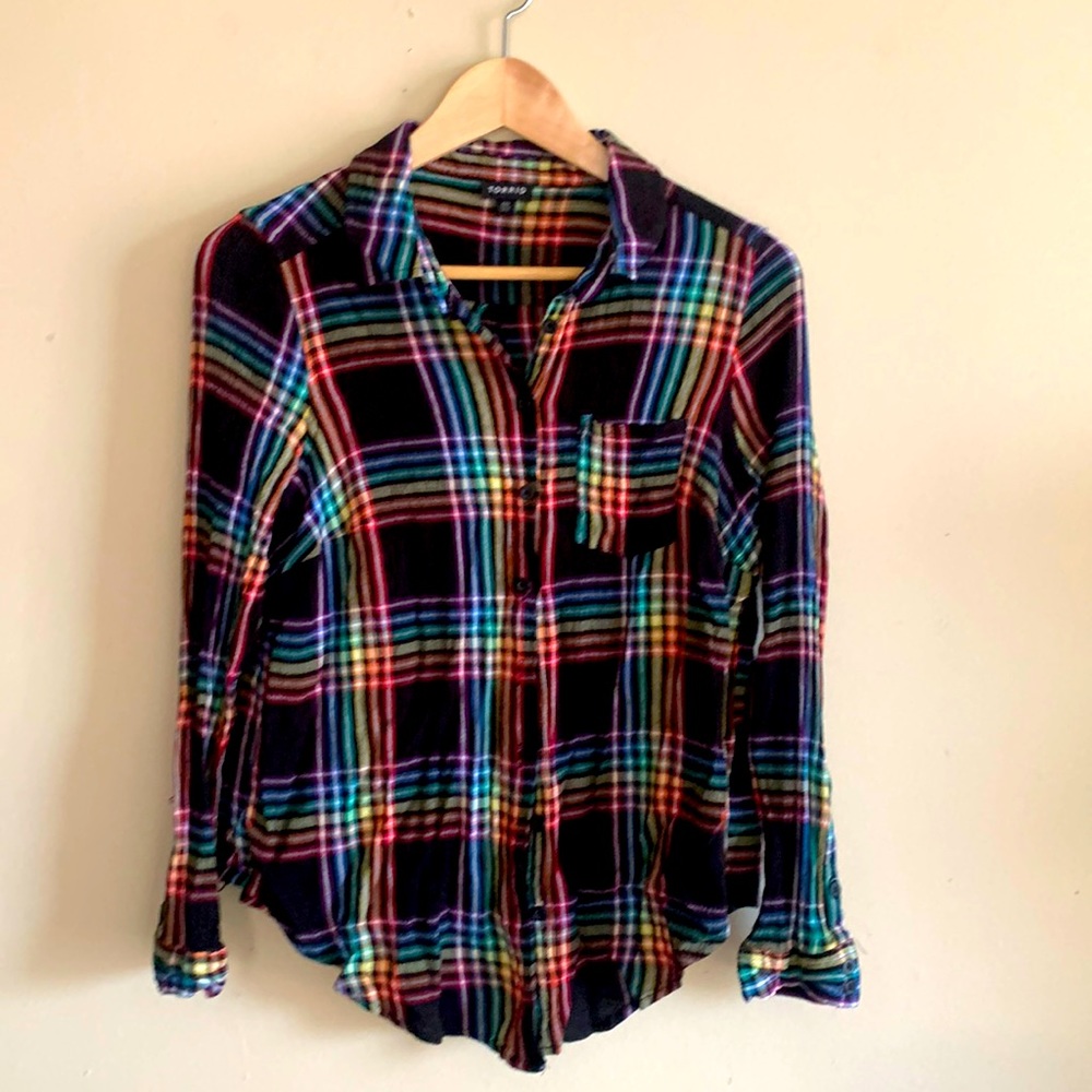 Torrid Checked Button Down Blouse Plus Size 00 - image 1